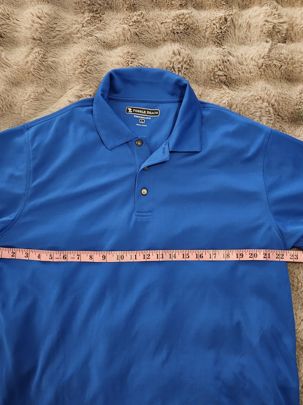 Pebble Beach Performance Golf Polo Men's Large Blue Stretch Short Sleeve Shirt - Picture 3 of 7